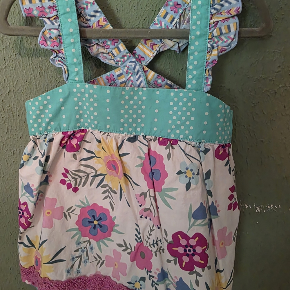 Matilda Jane Floral Blouse with Polka Dot Straps